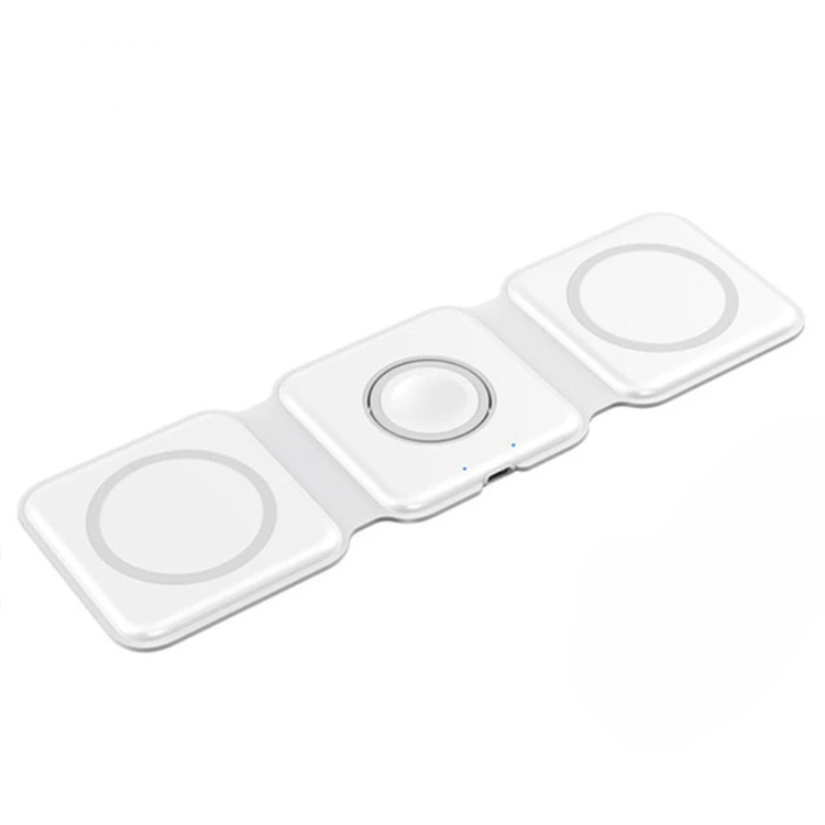 Carregador dobrável 3 em 1 para Iphone 12, 13, 14 e 15, Apple Watch e Airpods