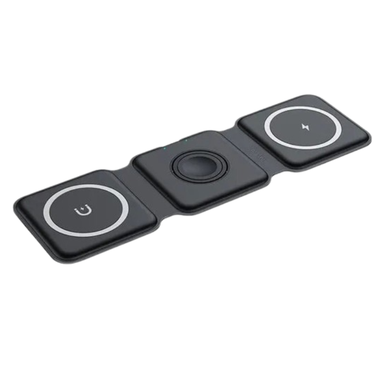 Carregador dobrável 3 em 1 para Iphone 12, 13, 14 e 15, Apple Watch e Airpods