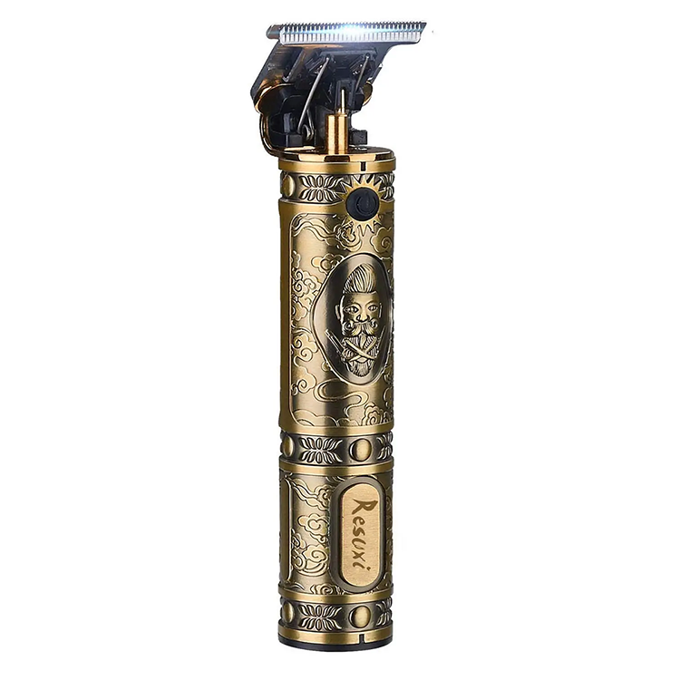 Aparador de pelos afiado com lâmina T de aço inoxidável sem fio T9 USB, barbeador masculino recarregável