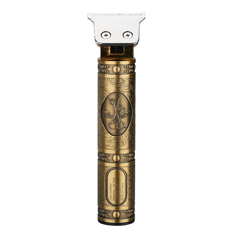 Aparador de pelos afiado com lâmina T de aço inoxidável sem fio T9 USB, barbeador masculino recarregável