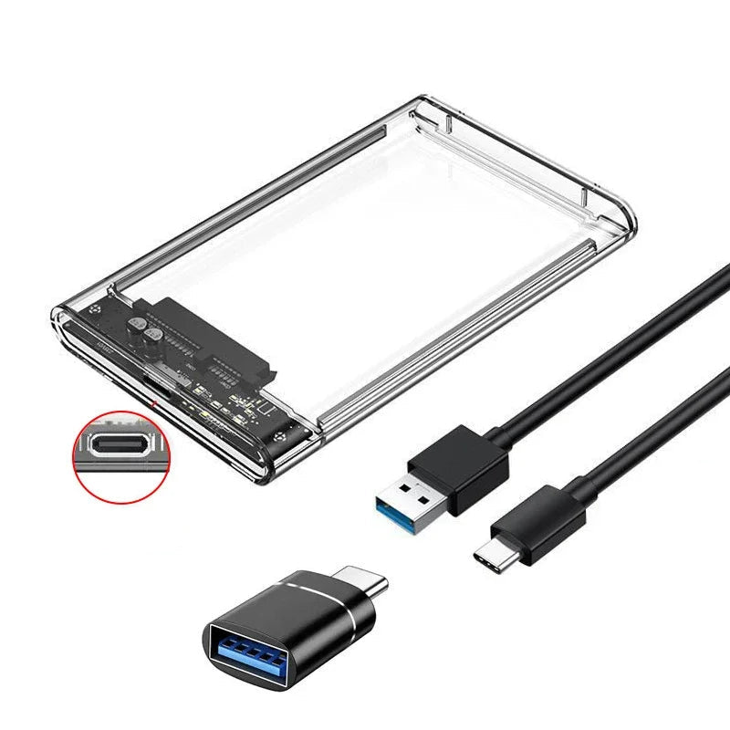 Case USB 3.0 Tipo C Sata III 2.5 Pol. para HDD ou SSD