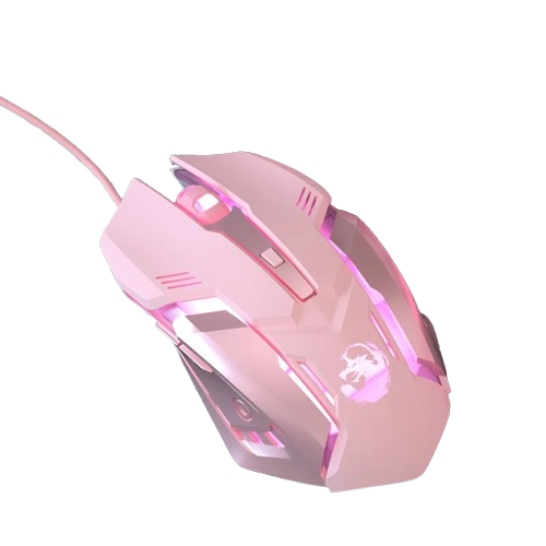 Mouse gamer ergonômico com fio (6 botões, LED, 2400 DPI, USB)