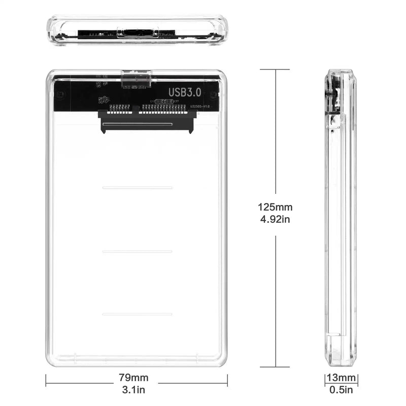 Case USB 3.0 Tipo C Sata III 2.5 Pol. para HDD ou SSD