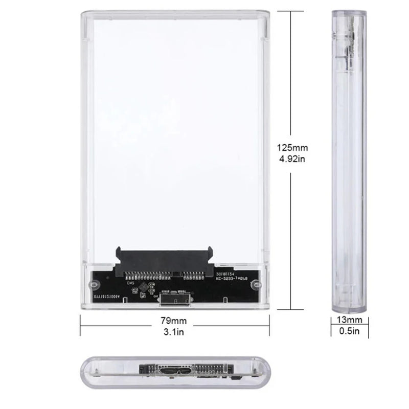 Case USB 3.0 Tipo C Sata III 2.5 Pol. para HDD ou SSD