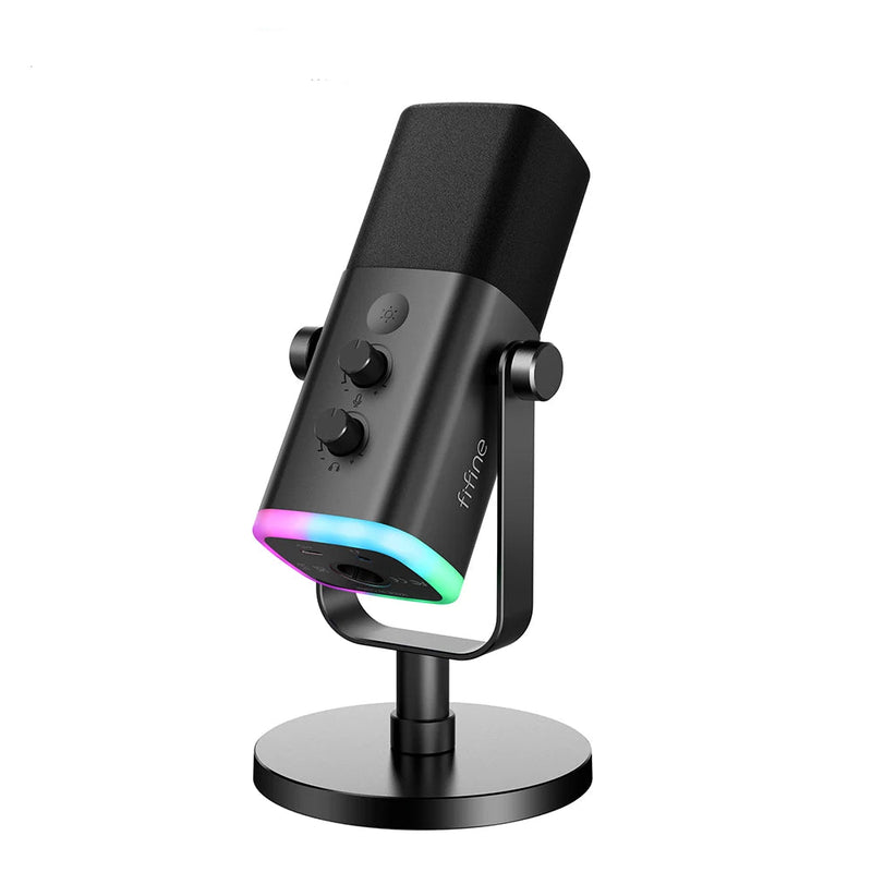 Microfone de mesa USB/XLR com botão de toque mudo e conector de fone de ouvido - FIFINE
