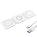 Carregador dobrável 3 em 1 para Iphone 12, 13, 14 e 15, Apple Watch e Airpods