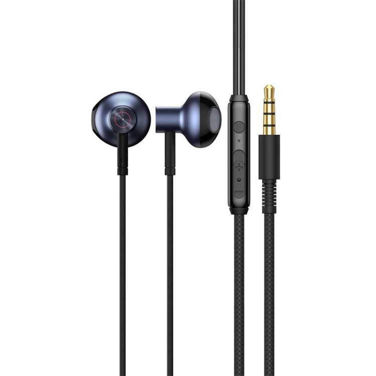 Fone de ouvido com fio baseus intra auricular